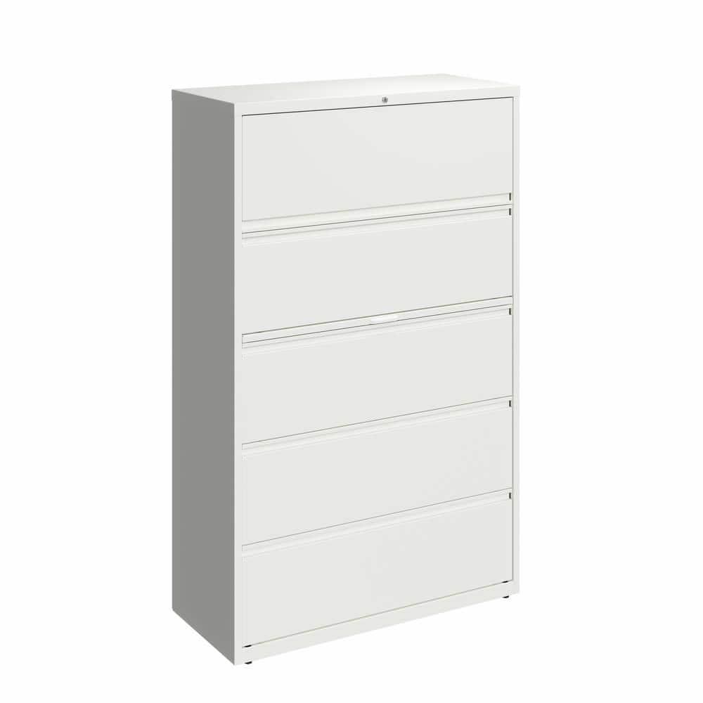 Hirsh 42-in Wide HL10000 Series 5 Drawer Metal Lateral File Cabinet White