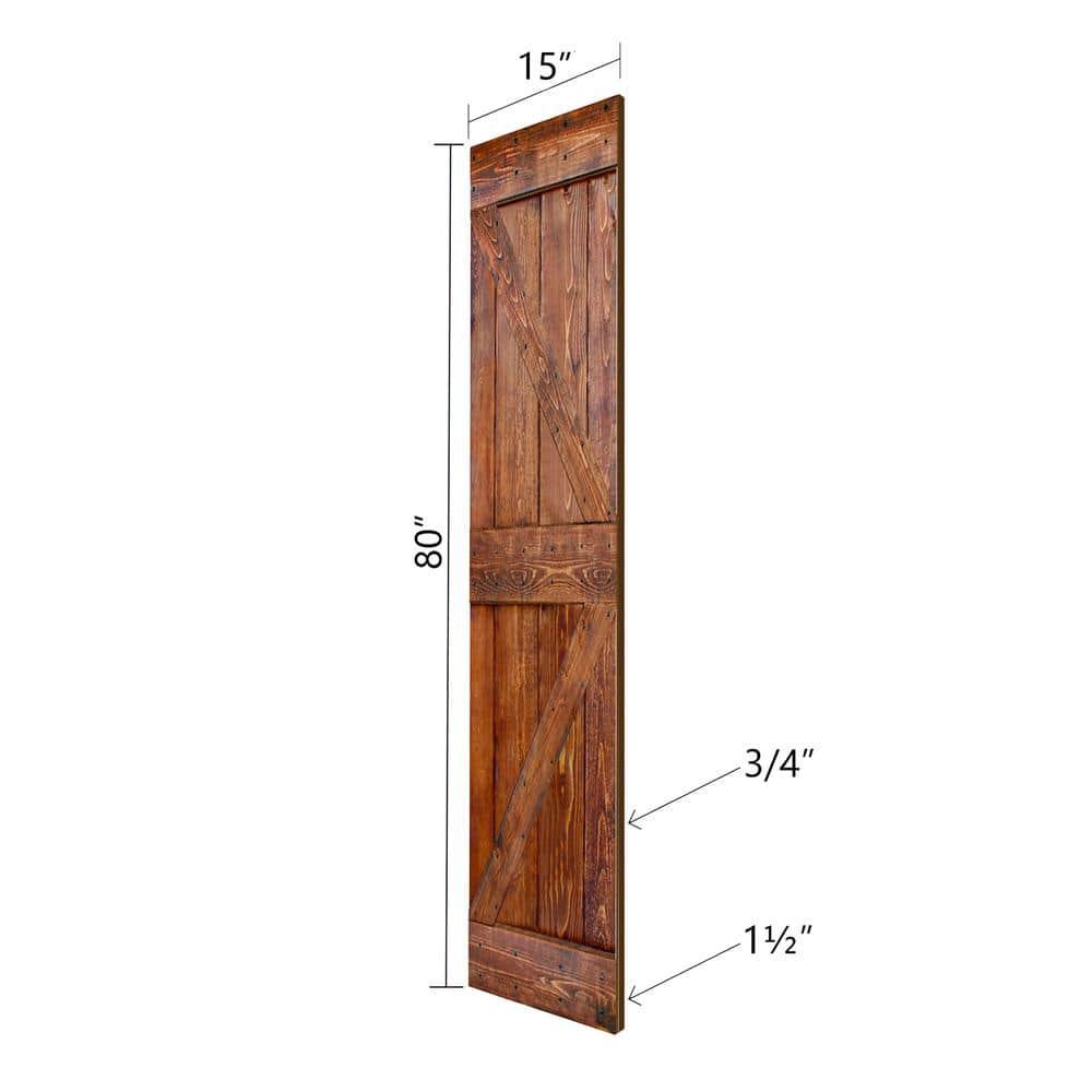 IsLife K Style Finished Solid Wood Bi-Fold Double Barn Door With Hardware Kit -Assembly Needed