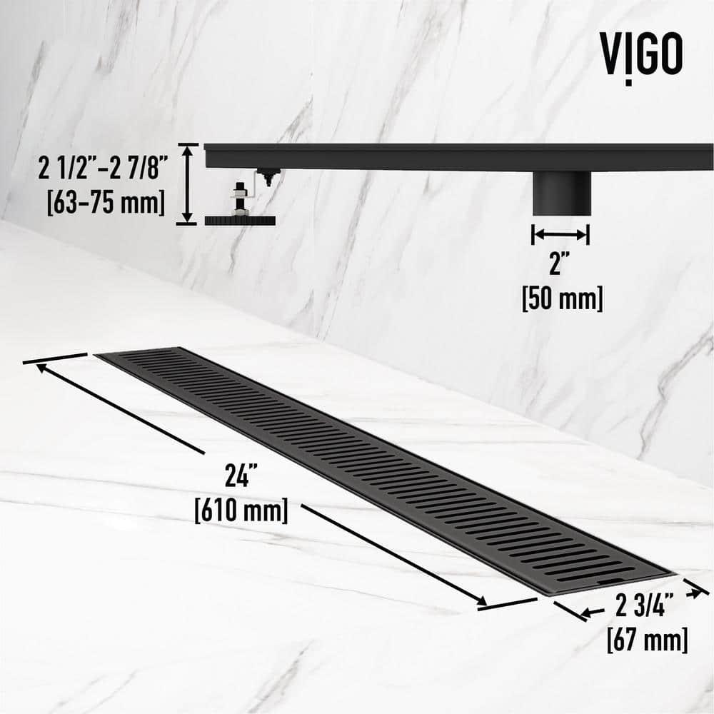 Elan 24" Rectangular Grate Linear Grid Shower Drain