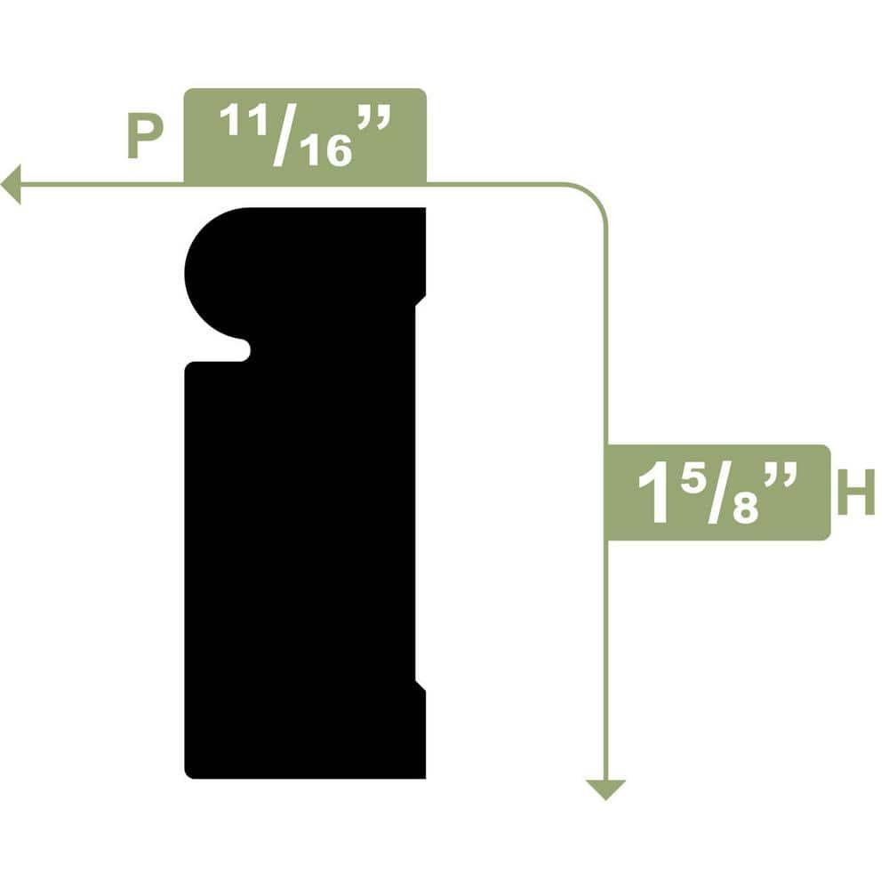 Ekena Millwork 1.625'' H x 96'' W x 0.6875'' D PVC Moulding