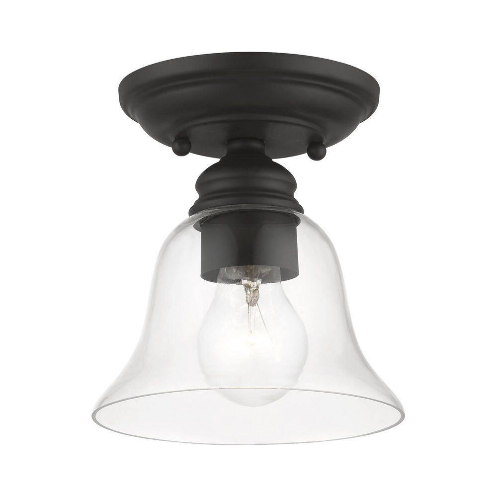 Livex Lighting Moreland 1 - Light Semi-Flush Mount in  Black