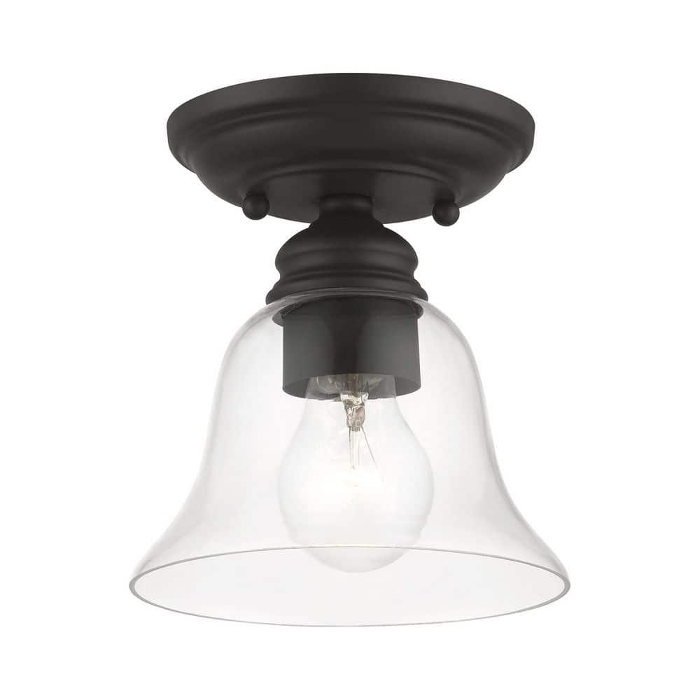 Livex Lighting Moreland 1 - Light Semi-Flush Mount in  Black