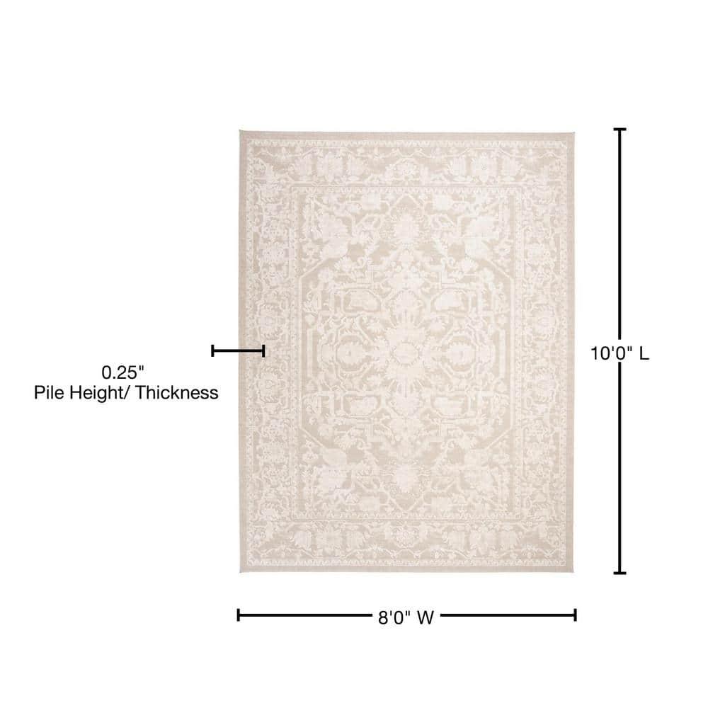 Reflection RFT665 Power Loomed Indoor Area Rug - 8'x10' - Creme/Ivory - Safavieh