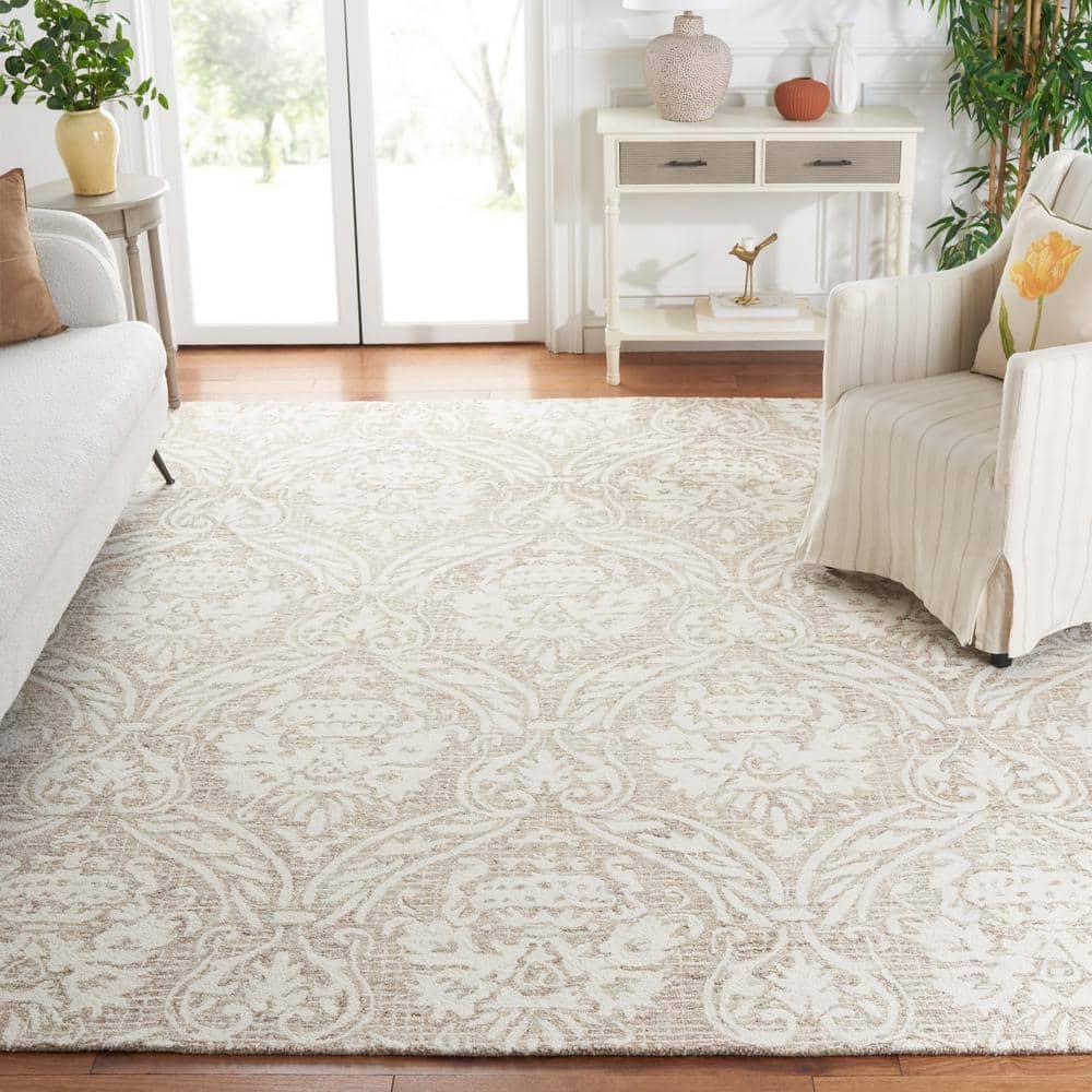 Abstract ABT204 Handmade Indoor Area Rug - Ivory/Beige - 8'x10' - Safavieh
