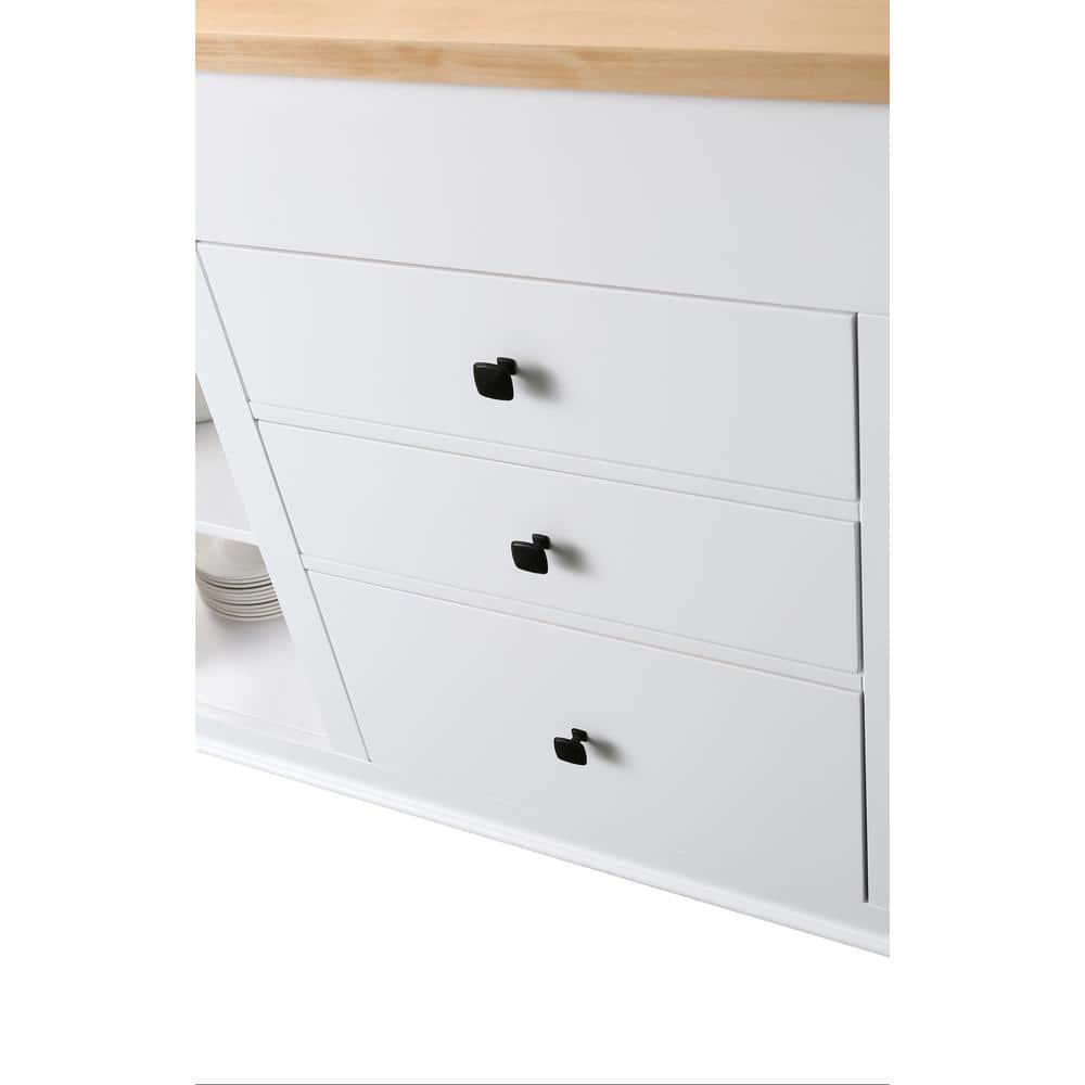 Medley White Kitchen Island with Slide Out Table