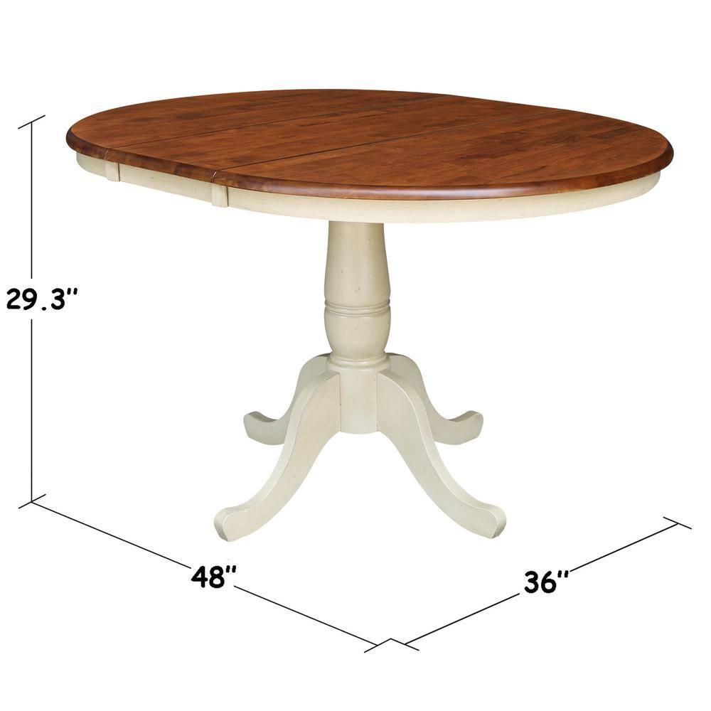36" Round Dining Table with 12" Leaf - International Concepts