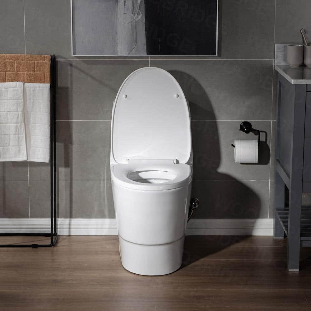 1.28 GPF Elongated Comfort ADA Height One Piece Dual-Flush Toilet with Soft-Closing Seat,MAP Flushing 1000G