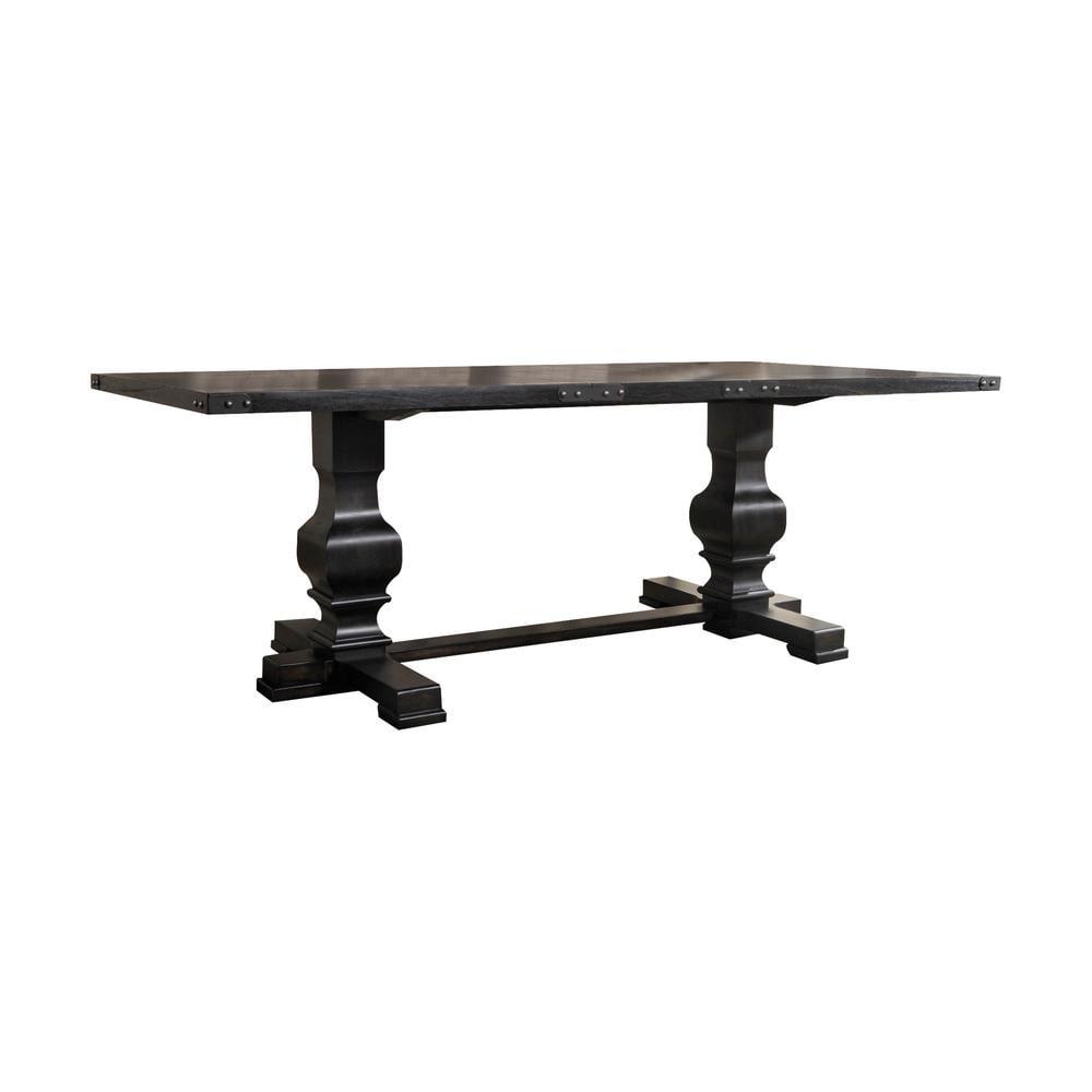 Morland Dining Table Vintage Black - Acme Furniture: Rectangular, Non-Extension, Seats 6