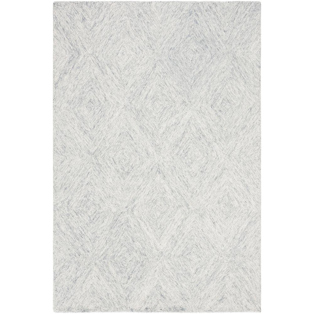 Abstract ABT767 Hand Tufted Area Rug - Silver - 4' X 6' - Safavieh.