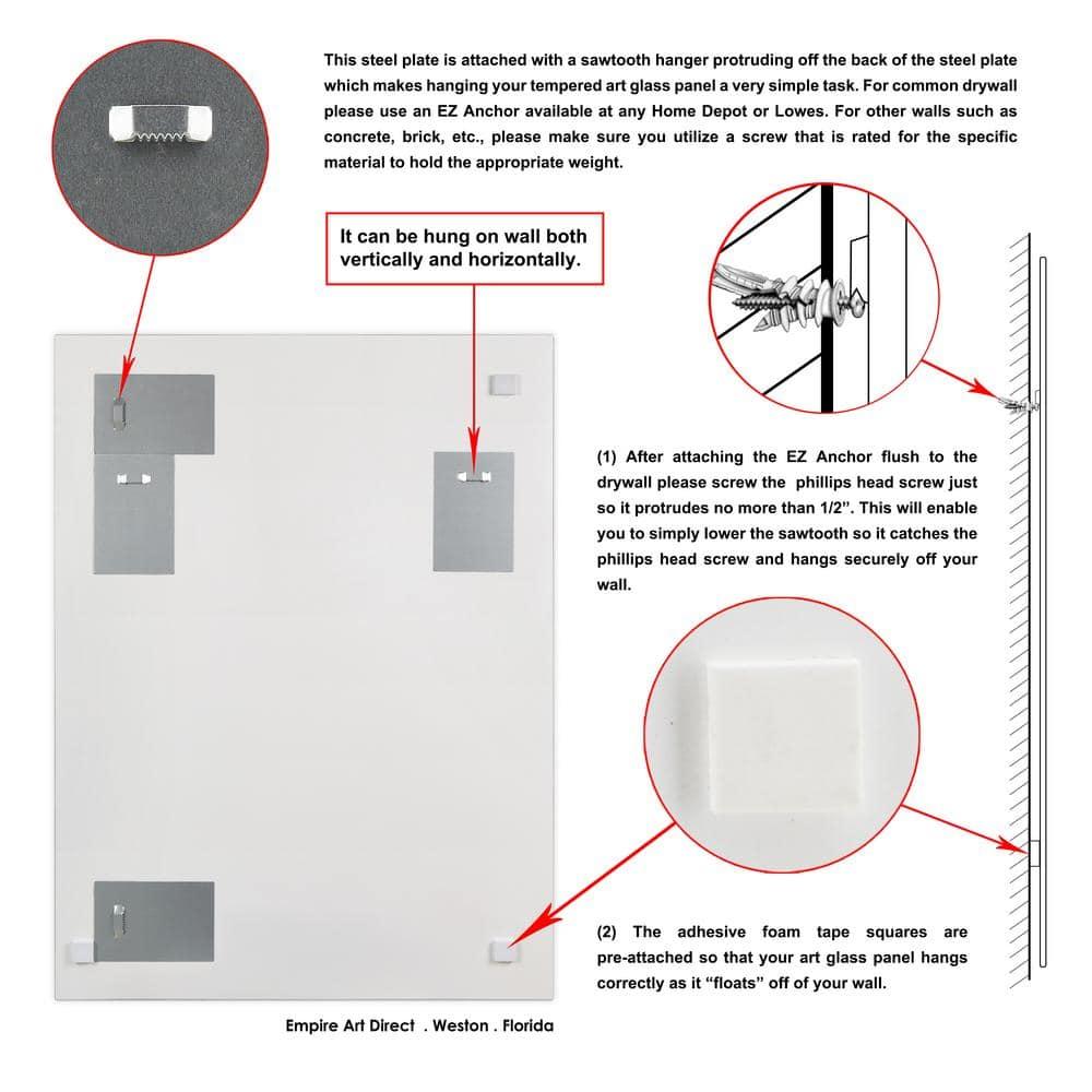 Empire Art Direct TAM-140604-4030 'Introductions'Rectangular Beveled Mirror on Free Floating Printed Tempered Art Glass