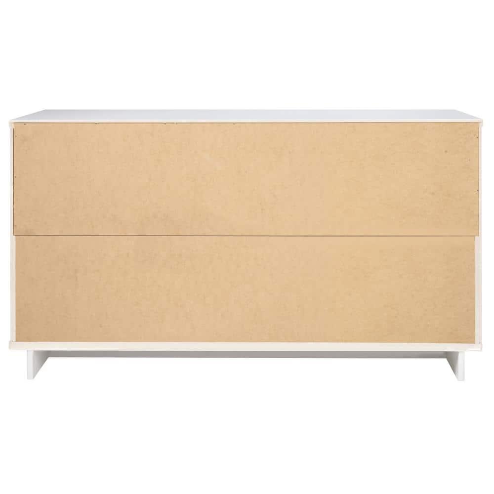 Granville Modern 6 Drawer Double Wide Dresser White - Manhattan Comfort: Bedroom Storage, Painted Wood Finish, Anti-Tip Design