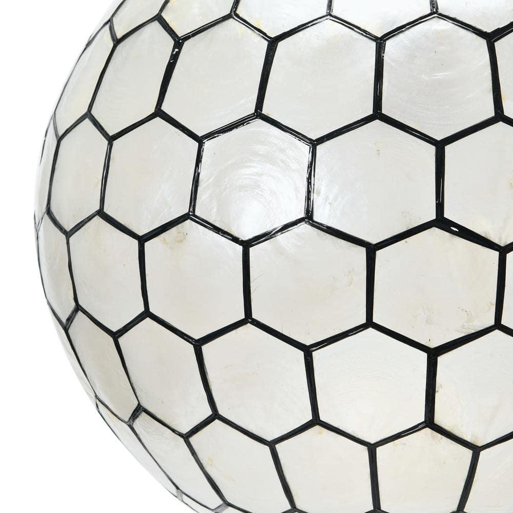 Storied Home 16"x15" Capiz Honeycomb Globe Pendant Light: Artisan Crafted, ETL Listed, Metal Frame