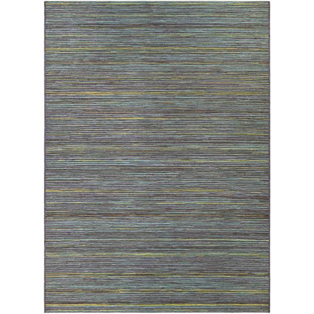 Couristan Cape Hinsdale Indoor / Outdoor Area Rug, Teal-Cobalt, 5'3" x 7'6"