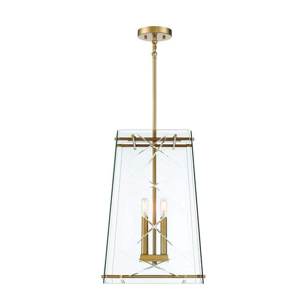 Kole 4-Light Pendant in Warm Brass