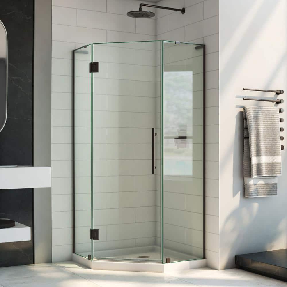 Prism Plus 38" W x 38" D x 74.75" H Frameless Neo-Angle Shower Enclosure with Base Included