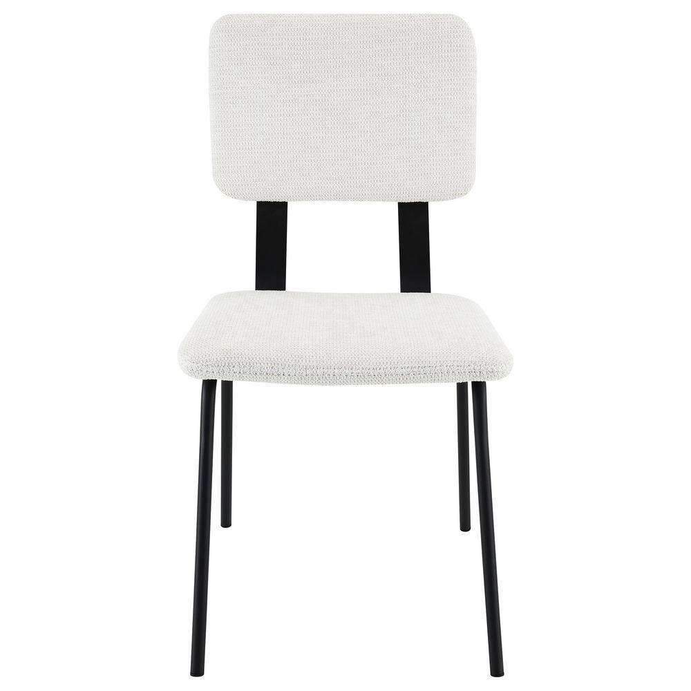 Coaster Calla Contemporary Fabric Upholstered Dining Side Chair in White