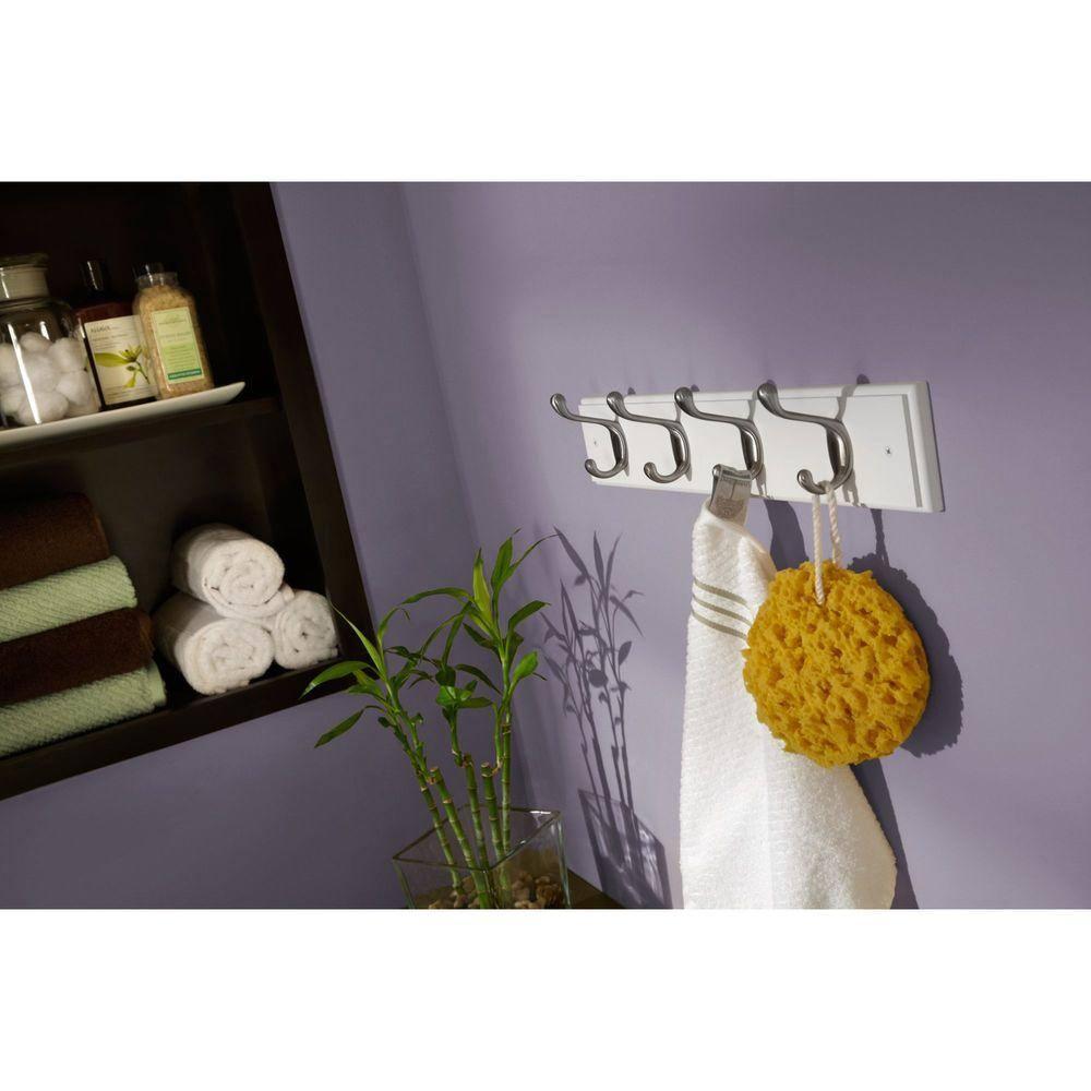 Liberty Hardware 129849 Four Hook Heavy Duty 18" Wide Coat And Hat Rack - White