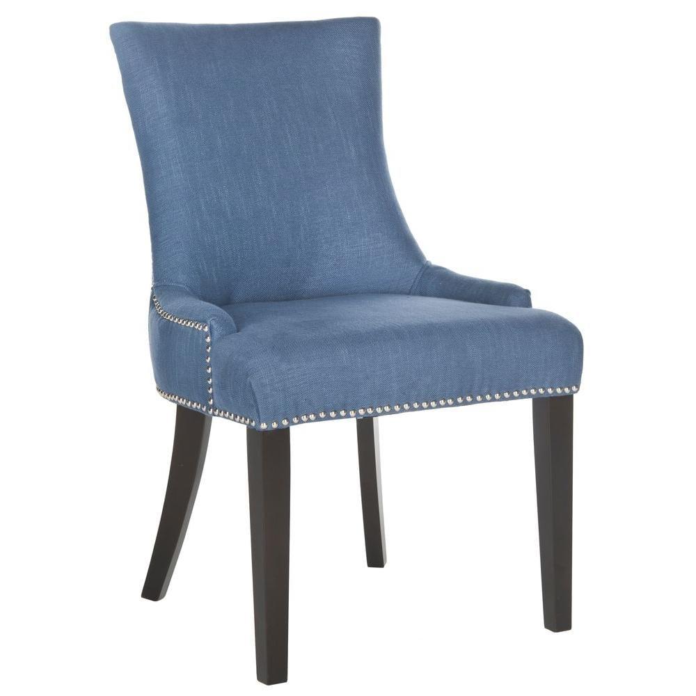 Lester 19" H Dining Chair With Nail Head Trim (Set of 2) - MCR4709 - Navy - Safavieh Couture