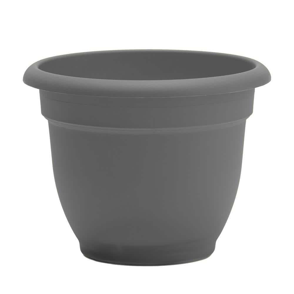 Bloem Ariana 12 in. D Polyresin Planter Charcoal