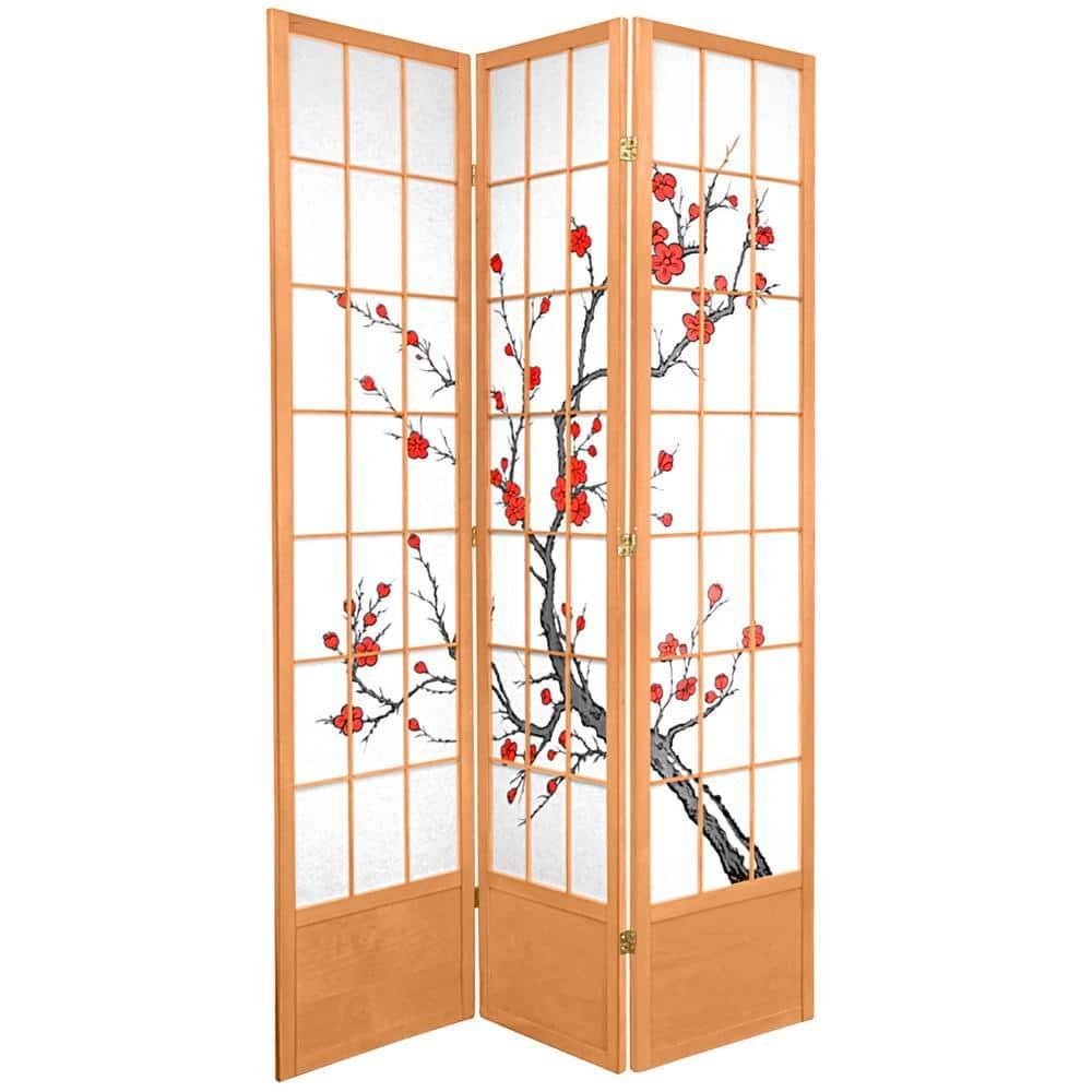 7 ft. Natural 3-Panel Room Divider