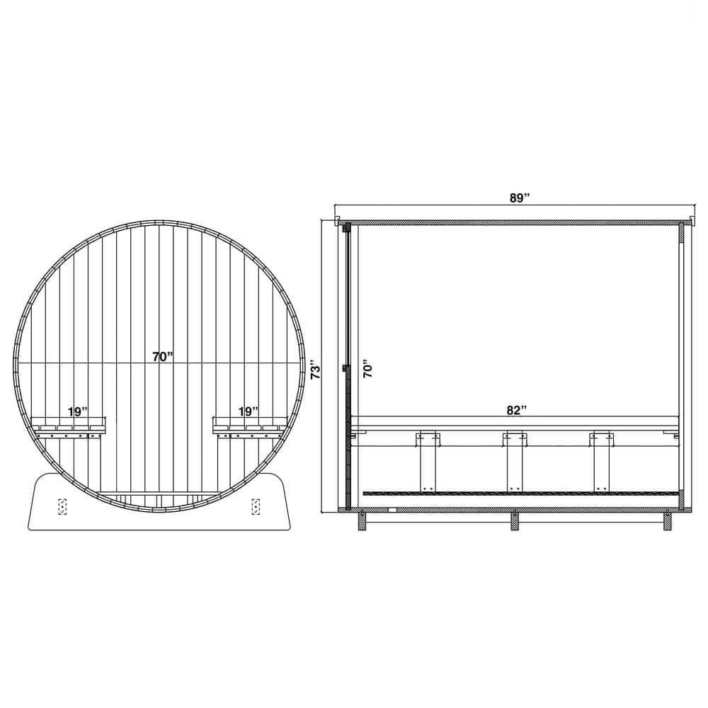 ALEKO Red Cedar Barrel Sauna with Panoramic Window - 8 kW UL Certified KIP Harvia Heater - 6-8 Person | Wayfair