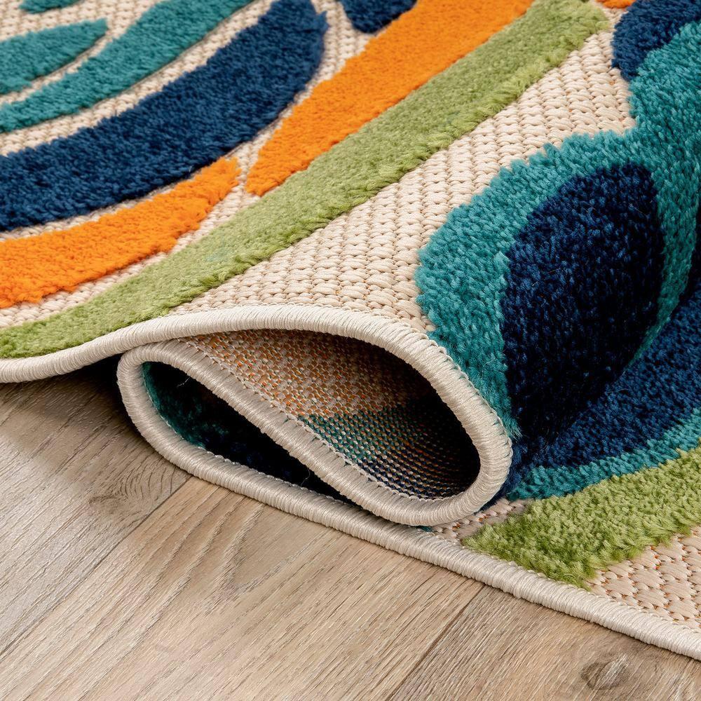 World Rug Gallery Modern Floral Indoor/Outdoor Area Rug - Multi 5' x 7'