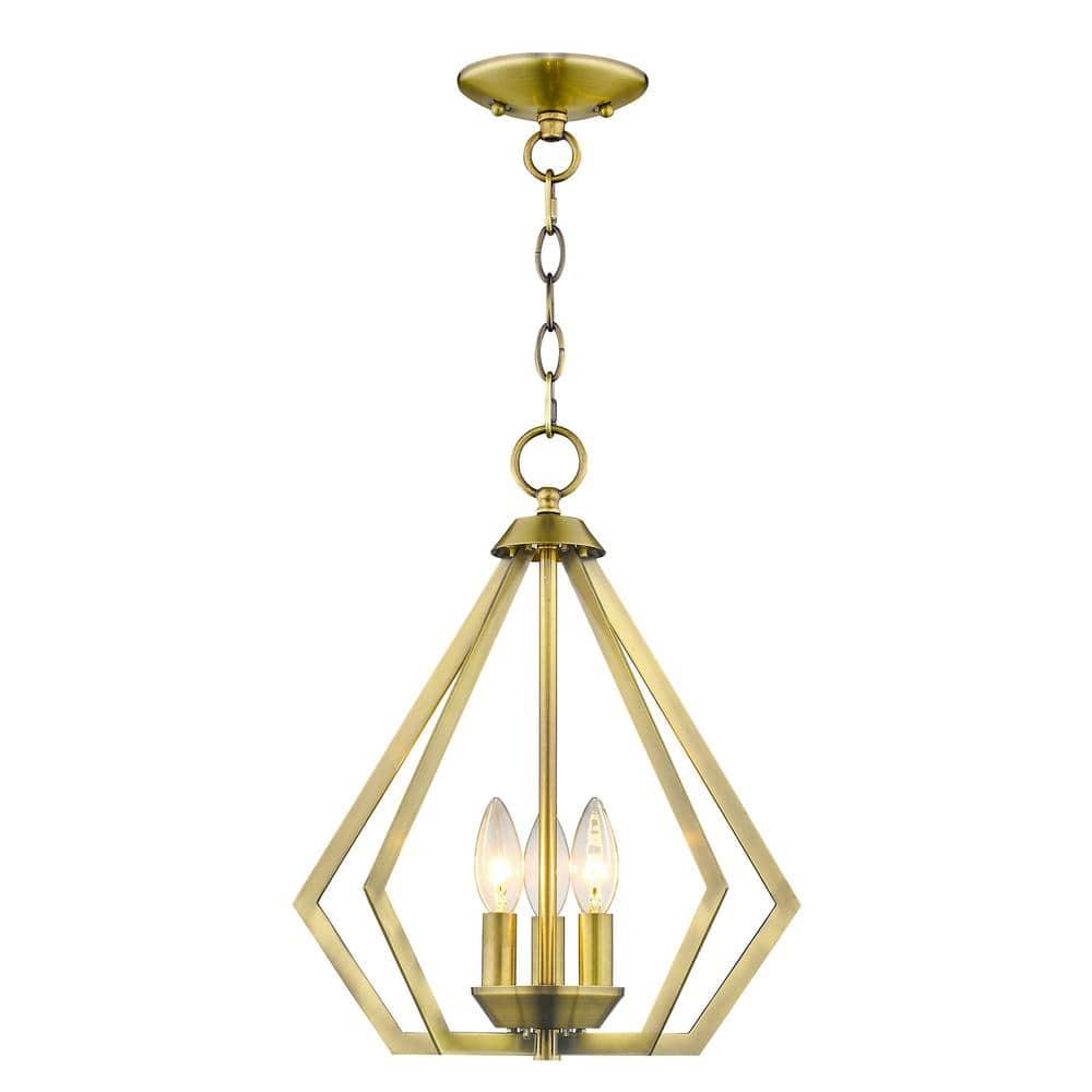 Livex Lighting Prism 3 - Light Chandelier in  Antique Brass