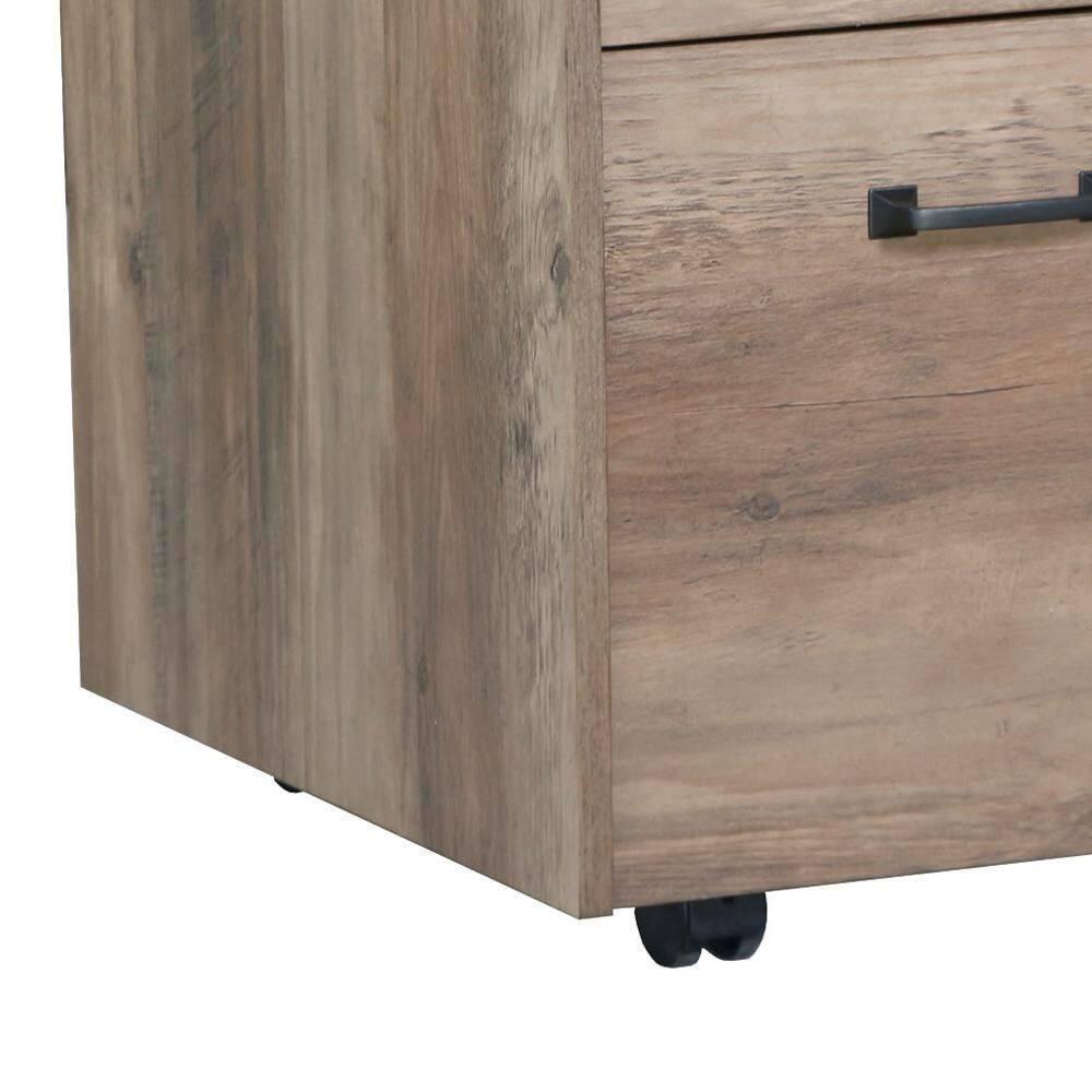 Saint Birch Alaska Mobile File Cabinet, Rustic Oak