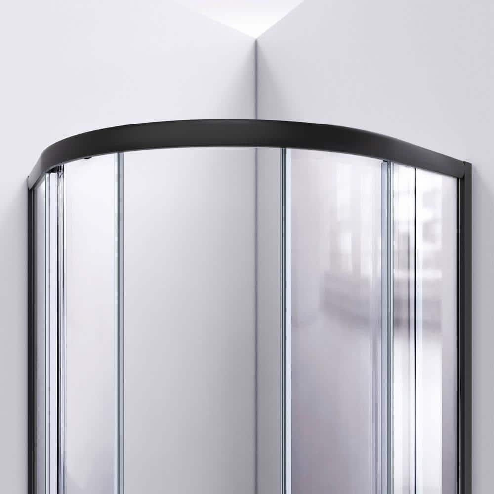 Prime 38" W x 38" D x 74.75" H Semi-Frameless Round Shower Enclosure with Base Included