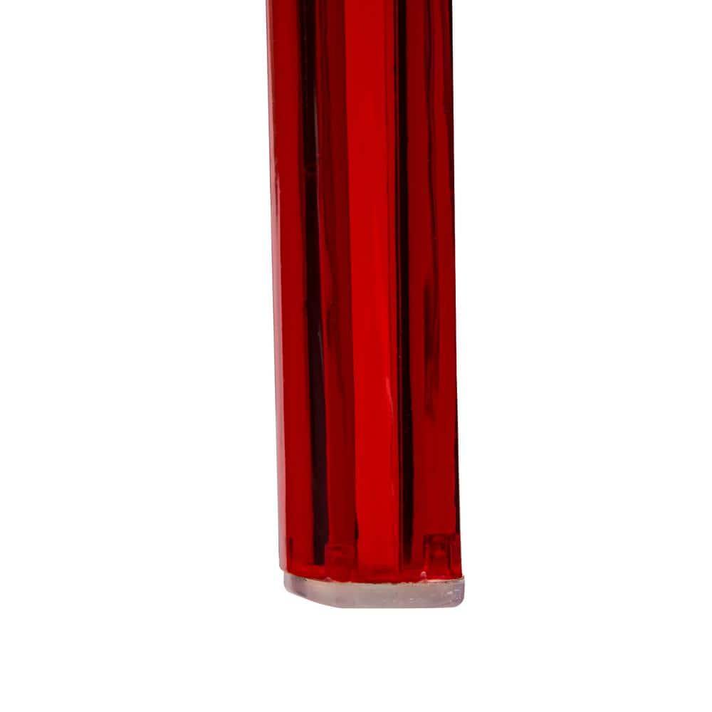 LeisureMod Cornelia Modern Plastic Dining Chair with Cut-Out Tree Design, Transparent Red