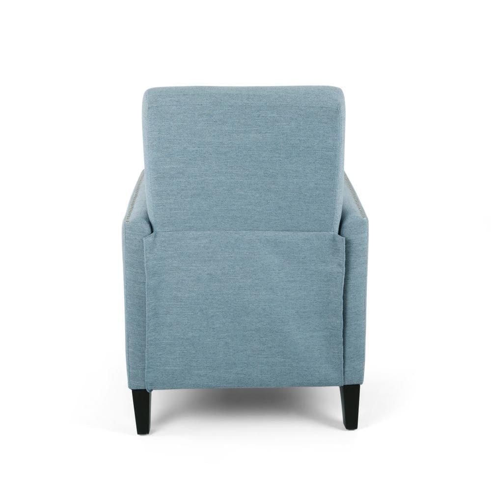 Christopher Knight Home Alexis Contemporary Fabric Push Back Recliner, Light Blue, Dark Brown
