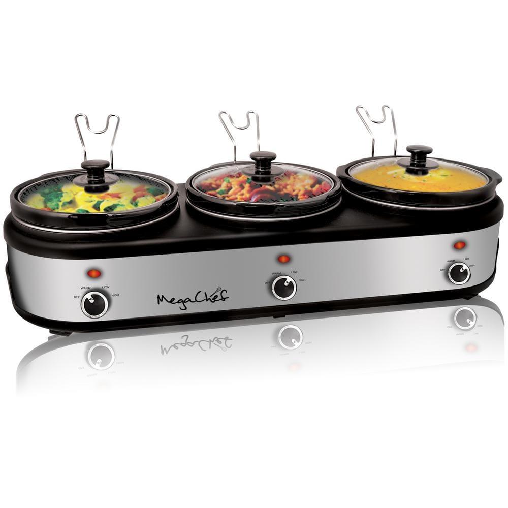 Mega Chef Mega Chef 2.5 Qt. Triple Slow Cooker and Buffet Server
