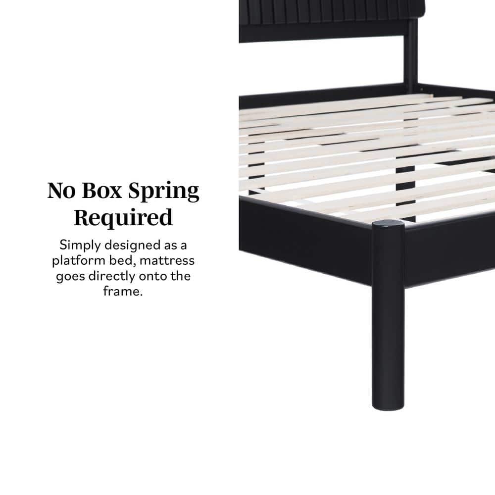 Walker Edison Transitional Solid Wood Platform King Bed - Black