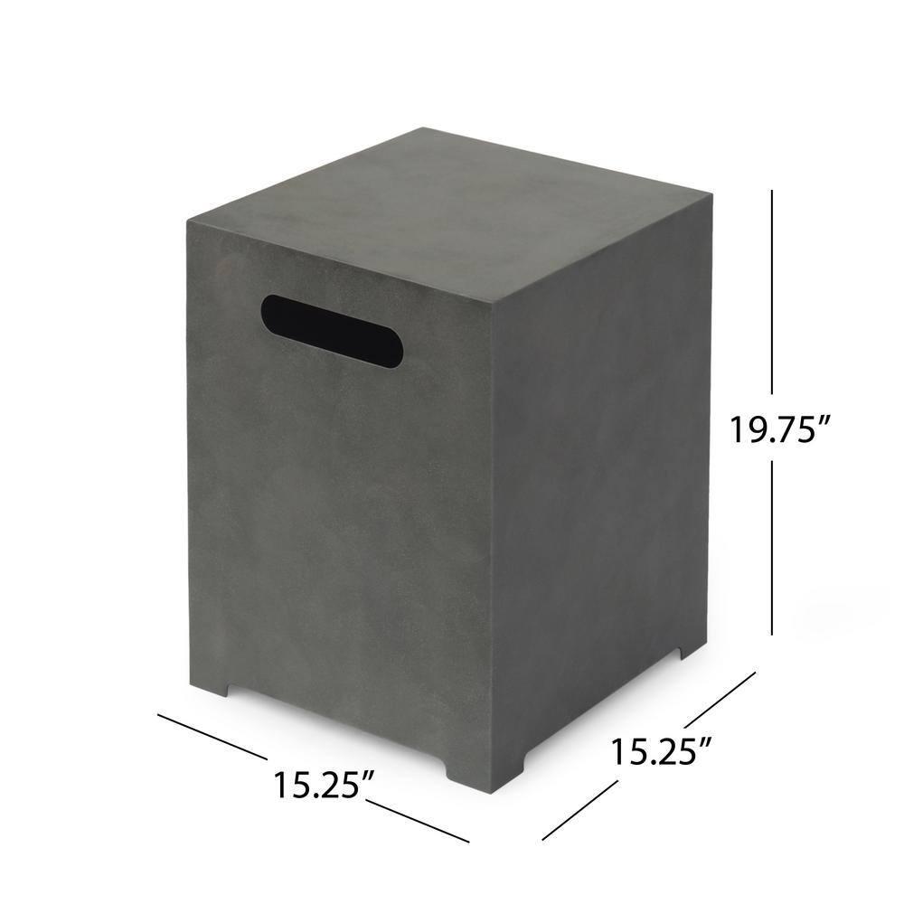Noble House Wellington Rectangular Fire Pit with Tank Holder in Concrete