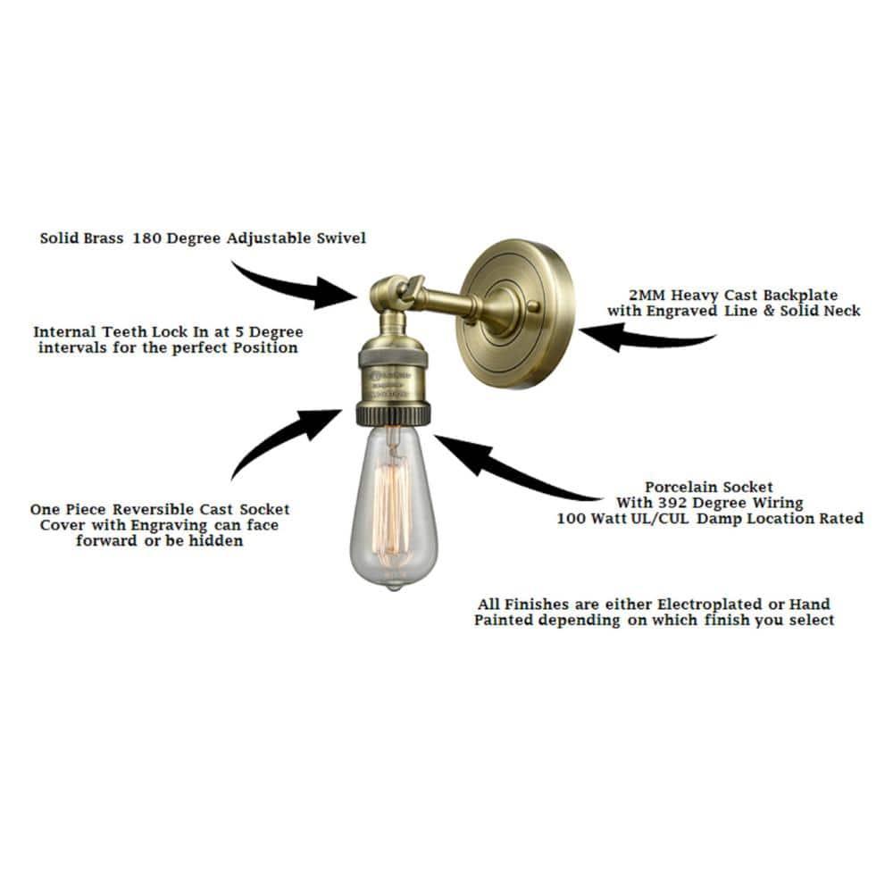 Innovations Lighting Franklin Restoration 1 - Light Sconce in  Antique Brass