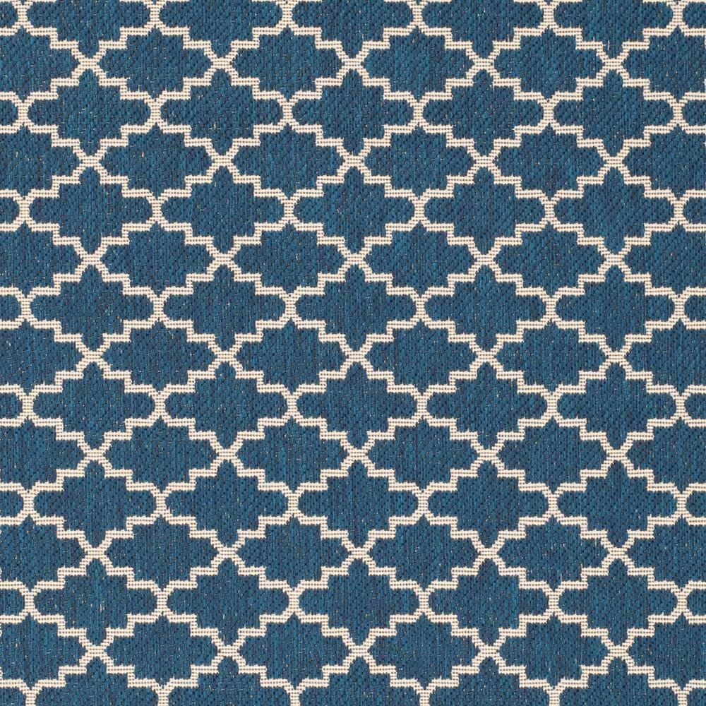 Courtyard CY6919 Power Loomed Indoor and Outdoor Area Rug - Navy/Beige - 4'x5'7" - Safavieh