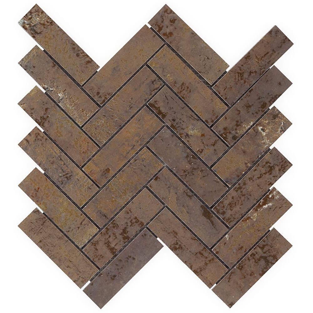 Bond Tile Ravina 10.03 in. x 10.62 in. Matte Porcelain Floor & Wall Herringbone Mosaic Tile (0.75 Sq.Ft. / Each)