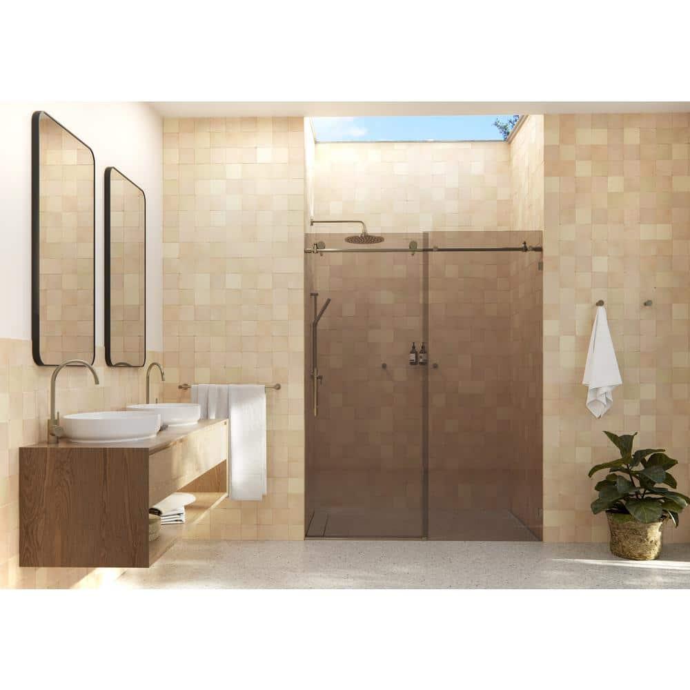 Equinox 56 - 60 in. x 78 in. Fully Frameless Tinted Sliding Shower Door