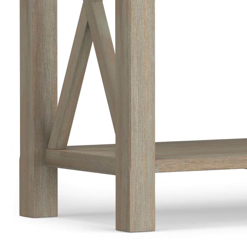 Simpli Home Kitchener 47"W Solid Wood Contemporary Storage Console Table with 2 Drawers and Bottom Storage Shelf