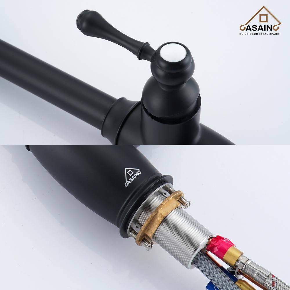 CASAINC 1.8 GPM Single-Handle Spring Pull-Down Kitchen Faucet Single Hole Faucet