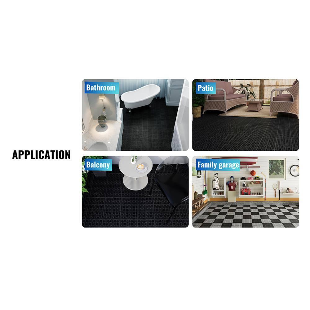 Fulocseny 12'' L x 12'' W Plastic Interlocking Deck Tile (Set of 12)