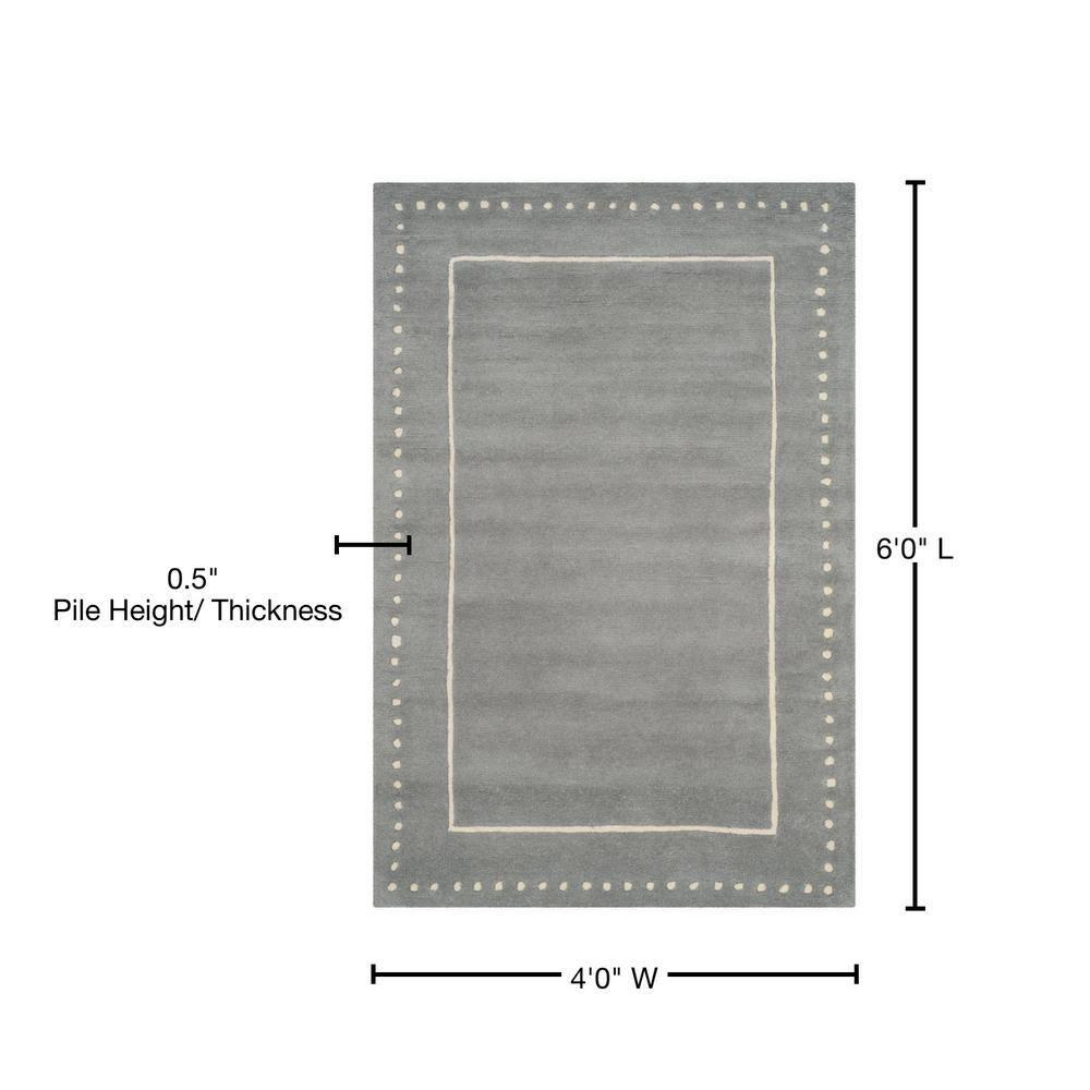 Bella BEL151 Hand Tufted Area Rug - Silver/Ivory - 4'x6' - Safavieh.