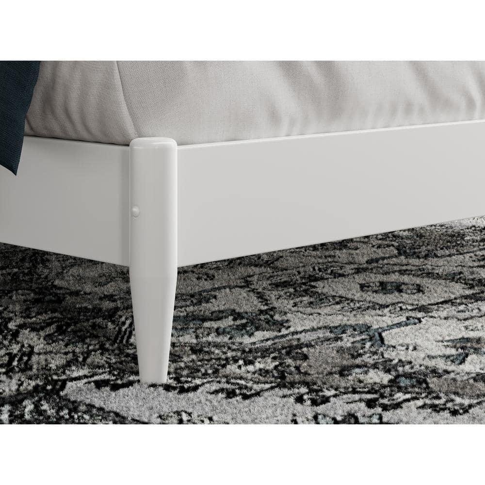 AFI Charlotte Queen Solid Wood Low Profile Platform Bed, White