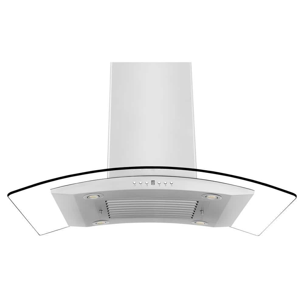 ZLINE ZLINE 36 in. Convertible Vent Isl& Mount Range Hood in Stainless Steel & Glass (GL14i-36)