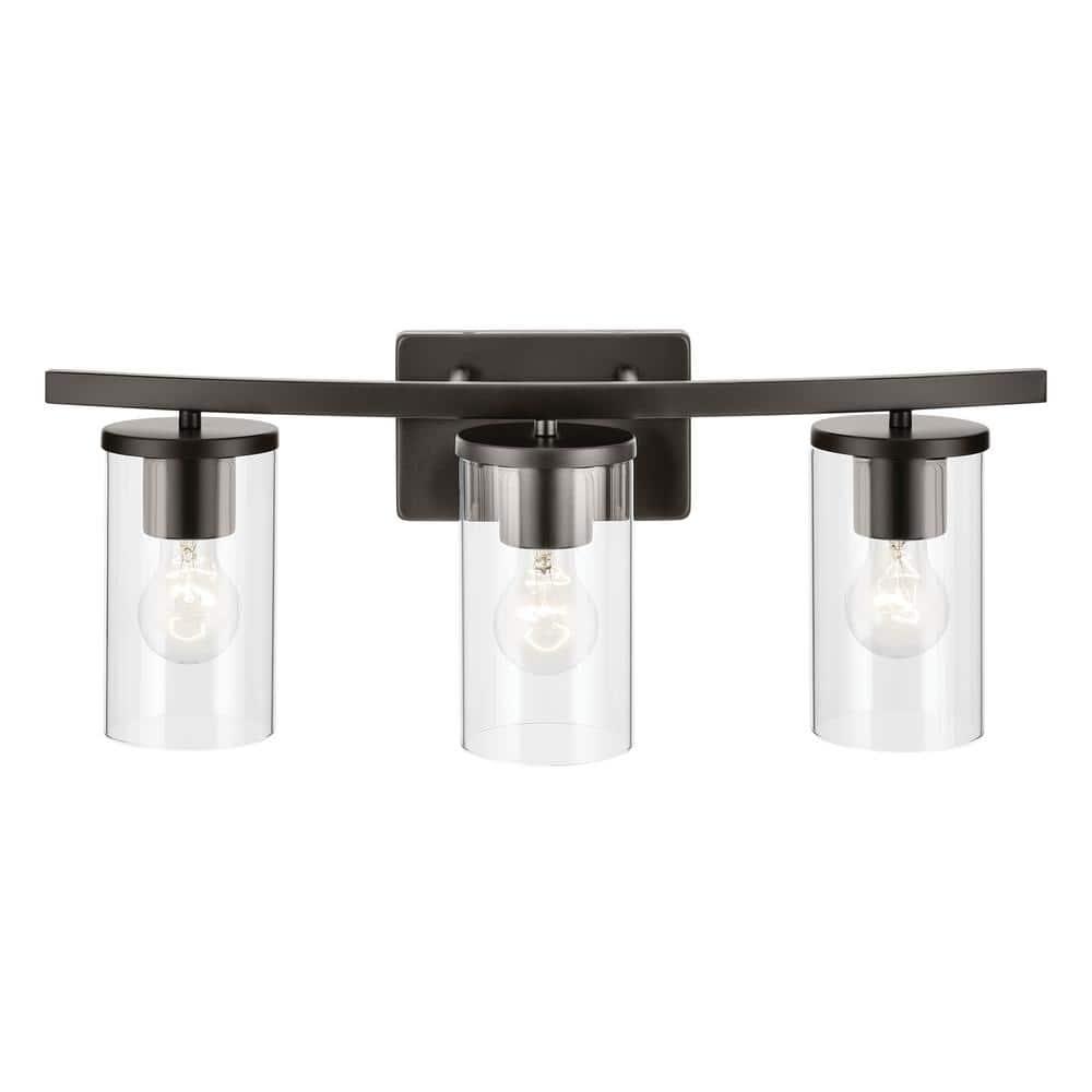 45497OZCLR-Kichler Lighting-Crosby - 3 Light Bath Vanity-8.75 Inches Tall and 23 Inches Wide-Olde Bronze Finish-Clear Glass Color