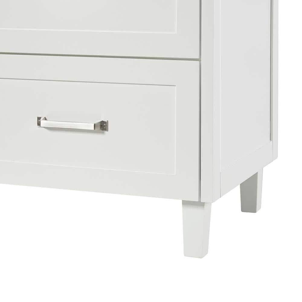 Ariel Monrow 67 Inch Double Oval Sink Bathroom Vanity With Pure White Quartz Countertop