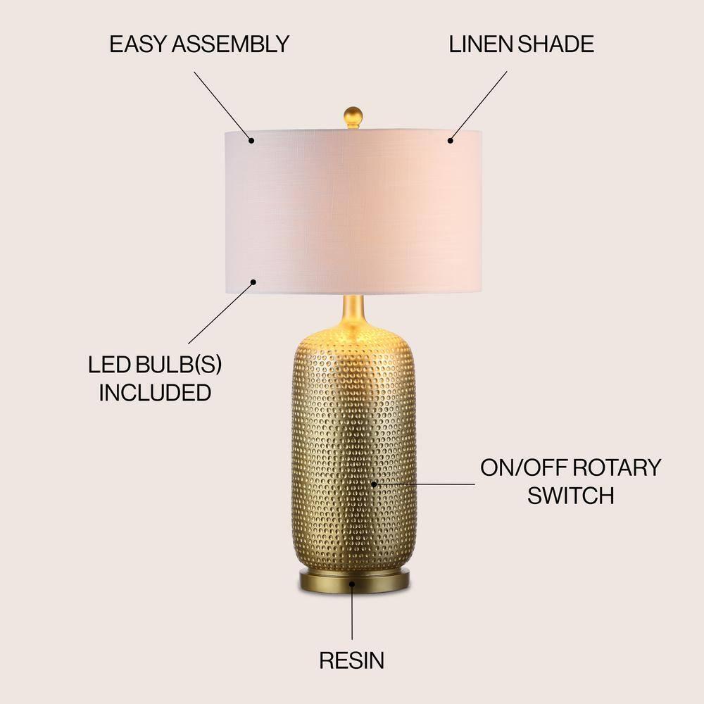 JONATHAN Y JYL1017A Sophia 30" Resin LED Table Lamp, Gold