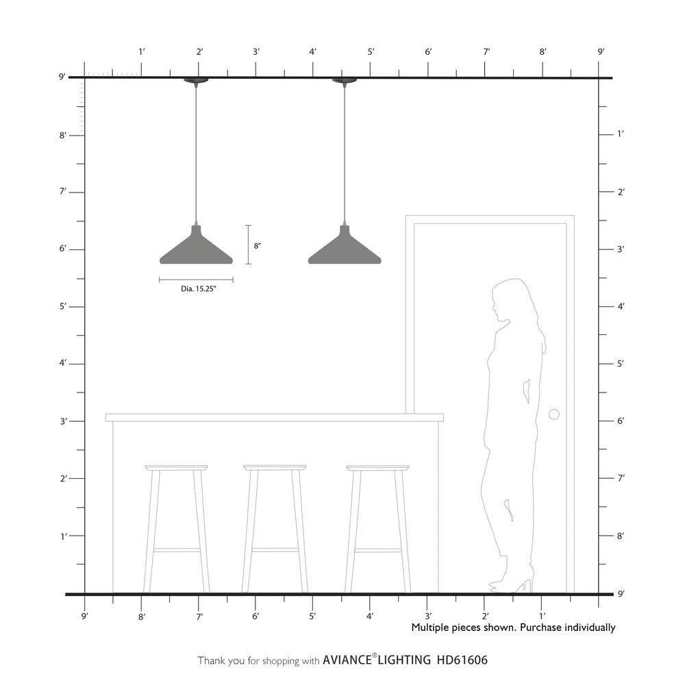 Livex Lighting Metal Shade 1 - Light Chandelier in  Brushed Aluminum