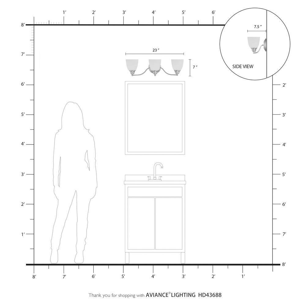 Livex Lighting Somerville 3 - Light Vanity in  Polished Brass