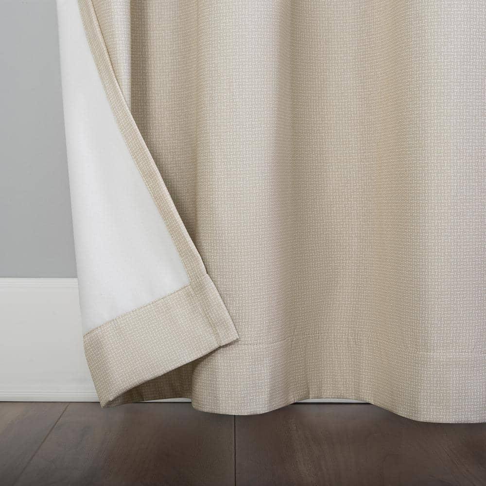 84"x40" Lindstrom Textured Draft Shield Fleece Insulated Energy Saving Grommet Top Room Darkening Curtain Panel Beige - No. 918